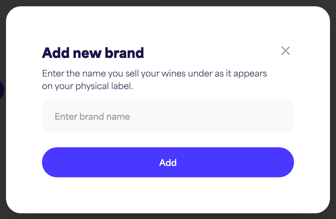 The "Add new brand" dialog