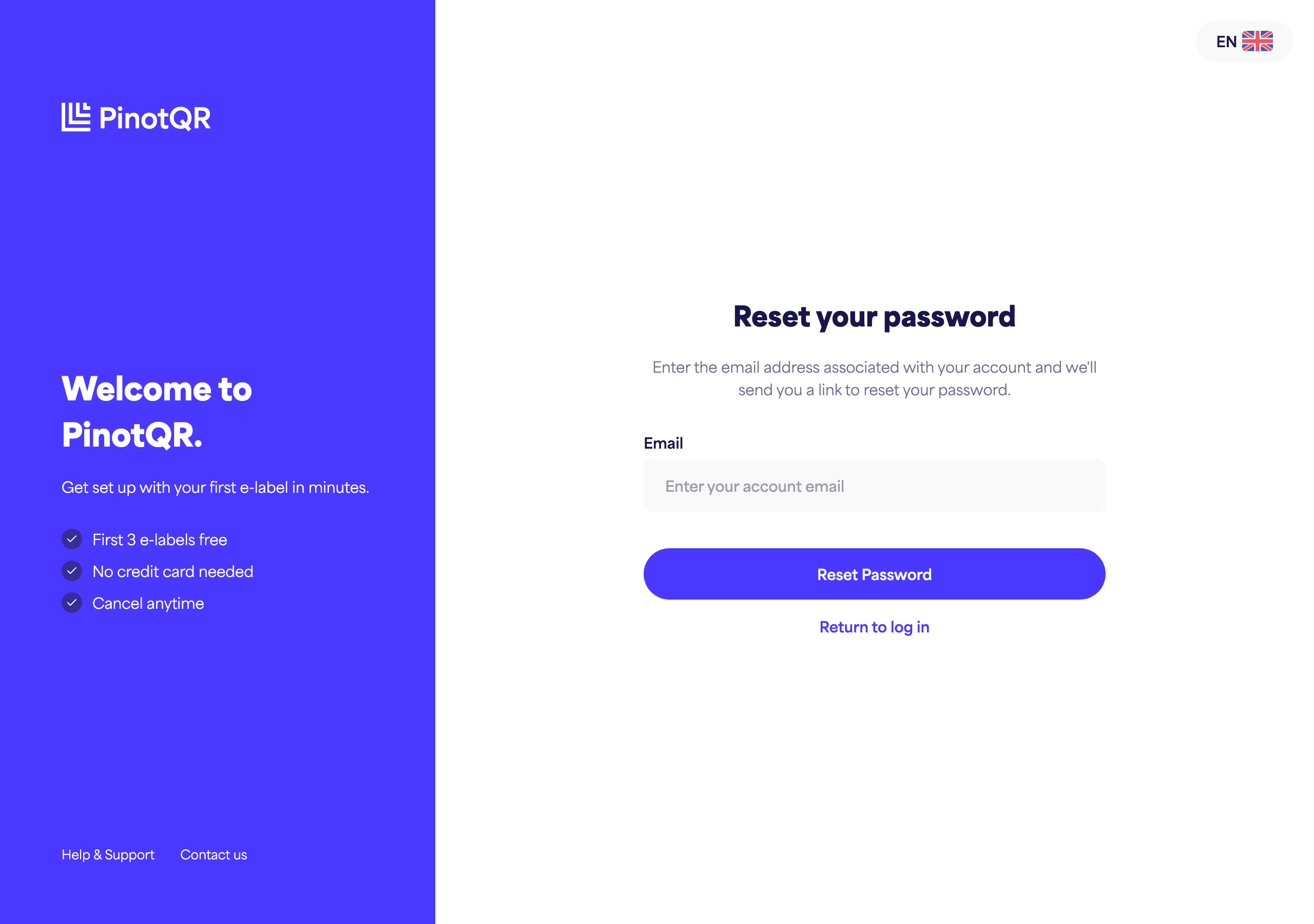 The "Reset your password" screen where you enter your email